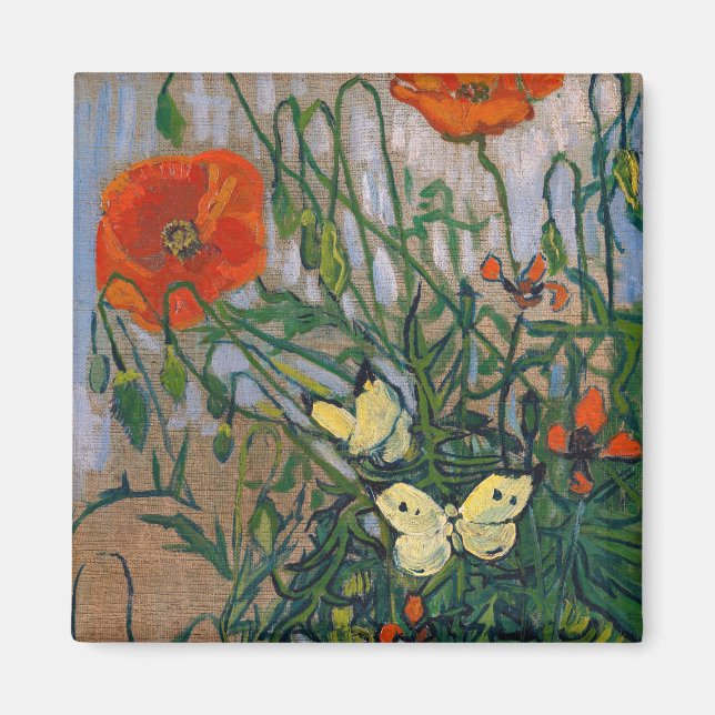 Vincent van Gogh - Butterflies och Poppies Magnet (Framsidan)