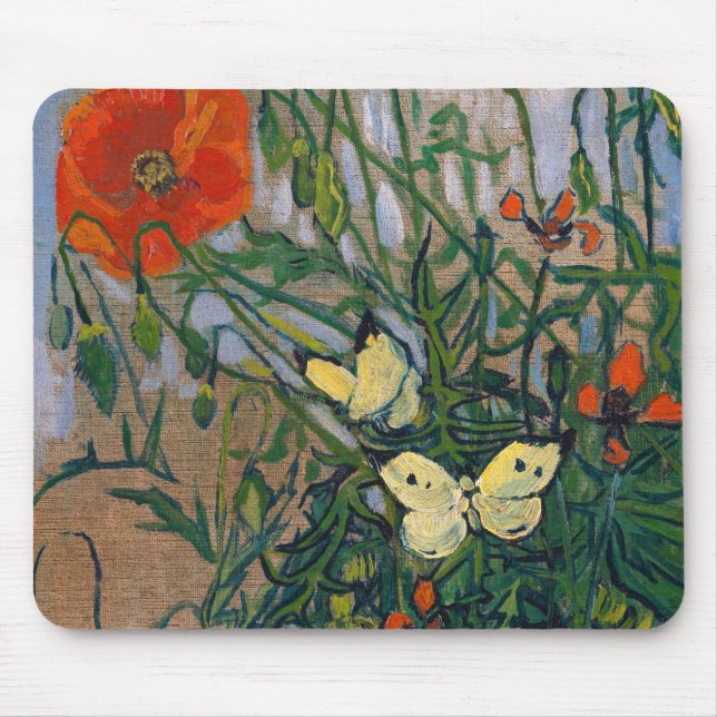 Vincent van Gogh - Butterflies och Poppies Musmatta (Framsidan)