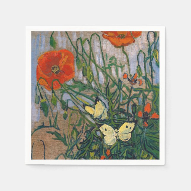 Vincent van Gogh - Butterflies och Poppies Pappersservett (Framsidan)