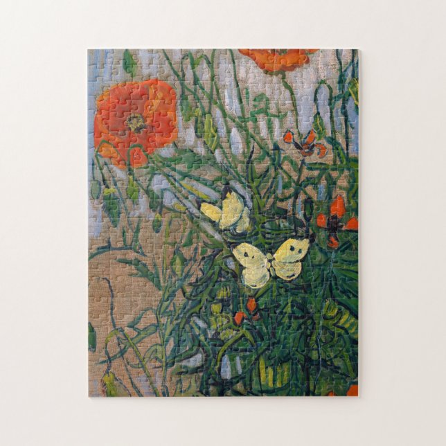 Vincent van Gogh - Butterflies och Poppies Pussel (Vertikal)