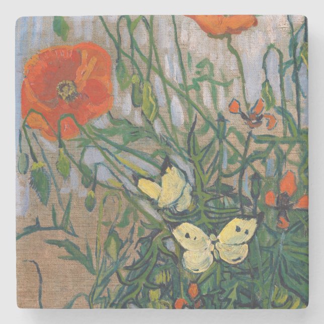Vincent van Gogh - Butterflies och Poppies Stenunderlägg (Framsidan)