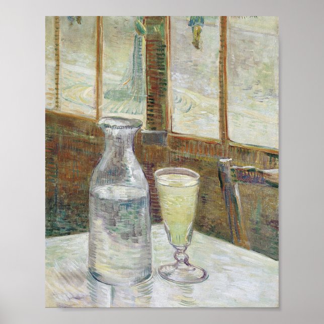 Vincent Van Gogh Cafe Bord med Absinthe Poster (Framsidan)