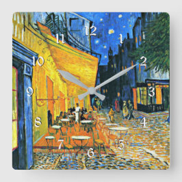 Vincent Van Gogh: Cafe Terrace, berömd teckning Fyrkantig Klocka