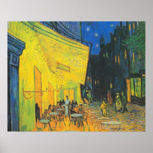 Vincent Van Gogh Cafe Terrace i natt Poster