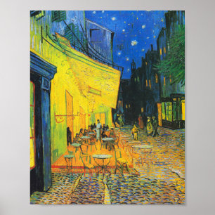 Vincent Van Gogh Cafe Terrace i nattkonst Poster