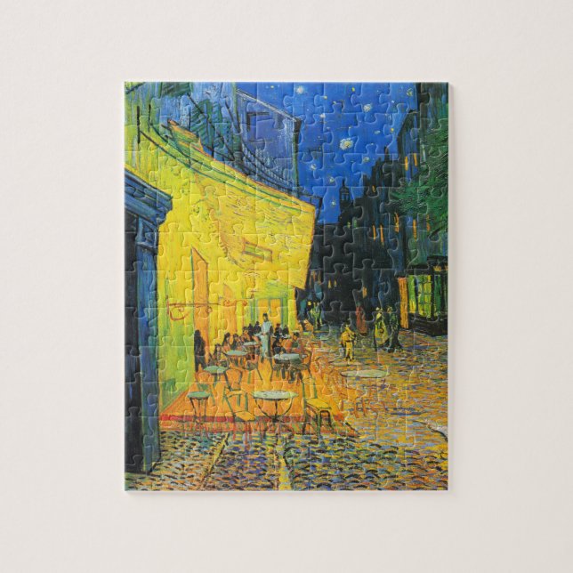 Vincent Van Gogh Cafe Terrace i nattkonst Pussel (Vertikal)