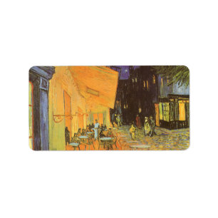 Vincent van Gogh - Cafe Terrace på natten Adressetikett