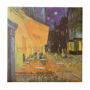 Vincent van Gogh - Cafe Terrace på natten Kakelplatta