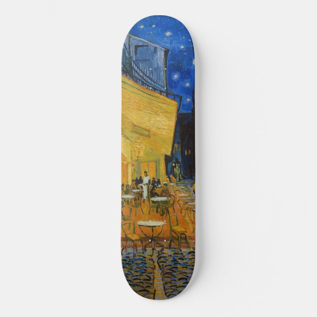 Vincent van Gogh - Cafe Terrace på natten Mini Skateboard Bräda 18,5 Cm (Framsida)