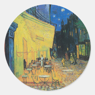 Vincent van Gogh Café Terrace på natten Runt Klistermärke