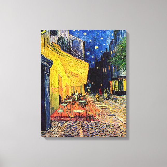 Vincent Van Gogh - Cafe Terrace på nattkonst Canvastryck (Framsida)