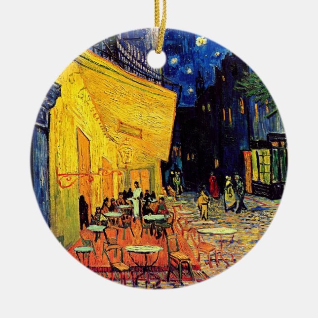 Vincent Van Gogh - Cafe Terrace på nattkonst Julgransprydnad Keramik (Framsidan)