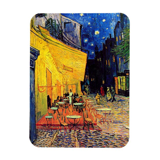 Vincent Van Gogh - Cafe Terrace på nattkonst Magnet (Vertikal)