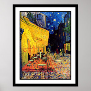 Vincent Van Gogh - Cafe Terrace på nattkonst Poster