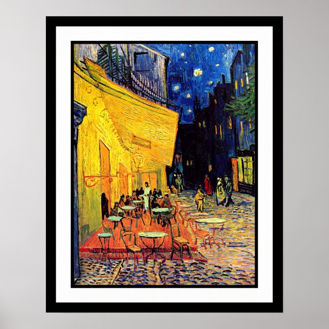 Vincent Van Gogh - Cafe Terrace på nattkonst Poster (Framsidan)