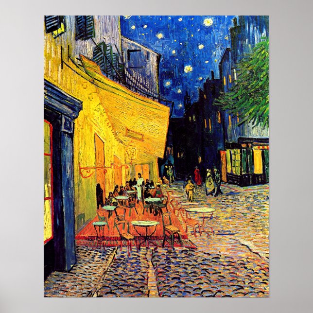 Vincent Van Gogh - Cafe Terrace på nattkonst Poster (Framsidan)