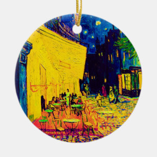 Vincent Van Gogh - Cafe Terrace på nattpop Art Julgransprydnad Keramik