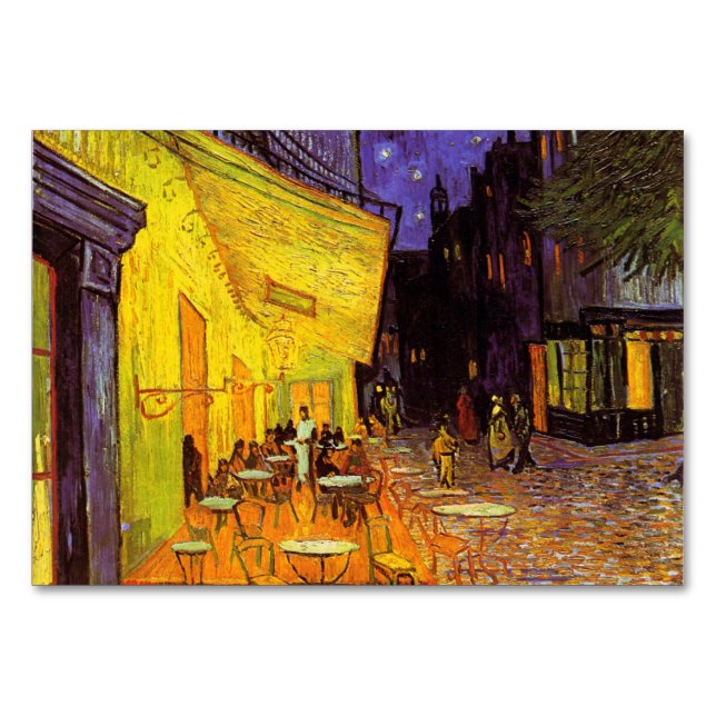Vincent Van Gogh Cafe Terrace vid nattkonst Bordsnummer (Framsidan)