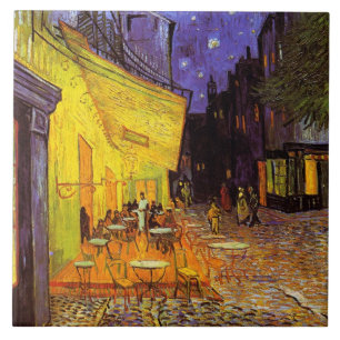 Vincent Van Gogh Cafe Terrace vid nattkonst Kakelplatta