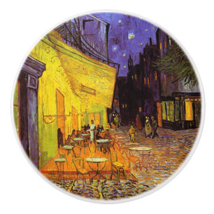 Vincent Van Gogh Cafe Terrace vid nattkonst Knopp