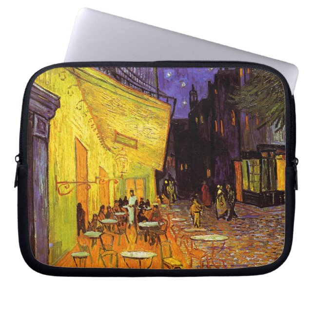 Vincent Van Gogh Cafe Terrace vid nattkonst Laptop Fodral (Framsidan)