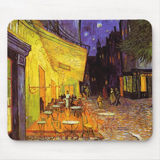Vincent Van Gogh Cafe Terrace vid nattkonst Musmatta (Framsidan)