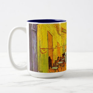 Vincent Van Gogh Cafe Terrace vid nattkonst Två-Tonad Mugg