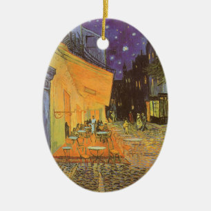 Vincent van Gogh - Caféterrassen om natten Julgransprydnad Keramik