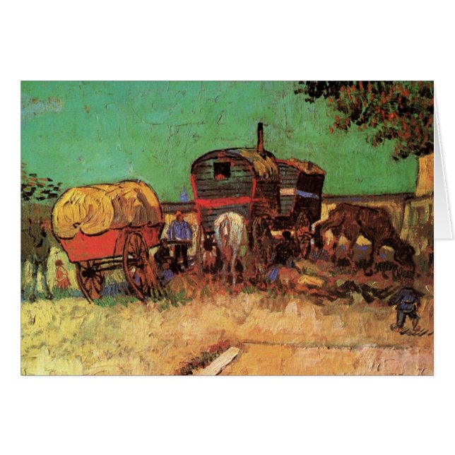 Vincent van Gogh - Campment of Gypsies Caravans Hälsningskort (Framsidan Horizontal)