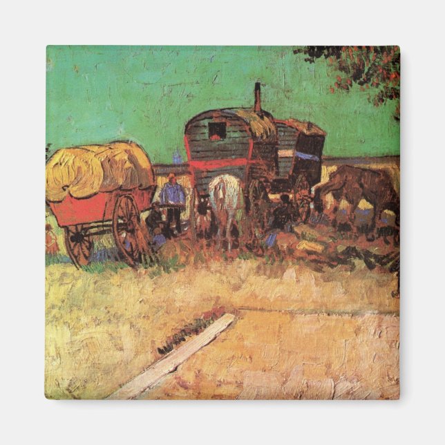 Vincent van Gogh - Campment of Gypsies Caravans Magnet (Framsidan)