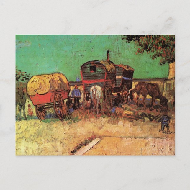 Vincent van Gogh - Campment of Gypsies Caravans Vykort (Framsida)
