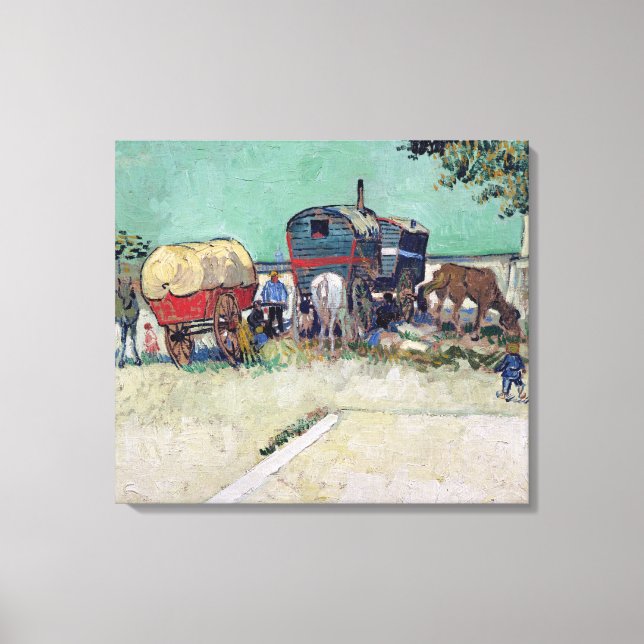 Vincent van Gogh | Caravans, zigenarlägret Canvastryck (Framsida)