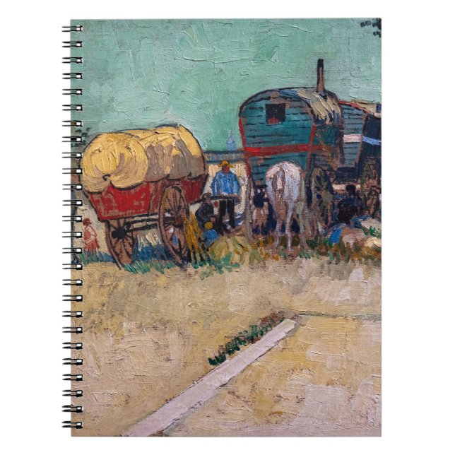 Vincent Van Gogh - Caravans, zigenarlägret nära Ar Anteckningsbok (Framsidan)