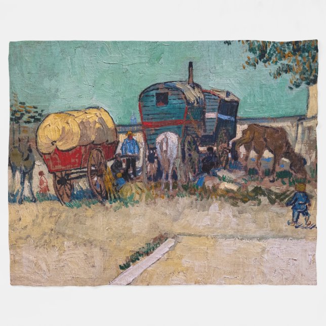 Vincent Van Gogh - Caravans, zigenarlägret nära Ar Fleecefilt (Framsidan (Horisontell))