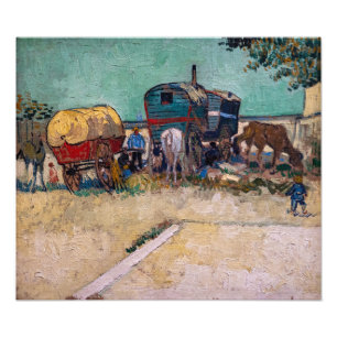 Vincent Van Gogh - Caravans, zigenarlägret nära Ar Fototryck