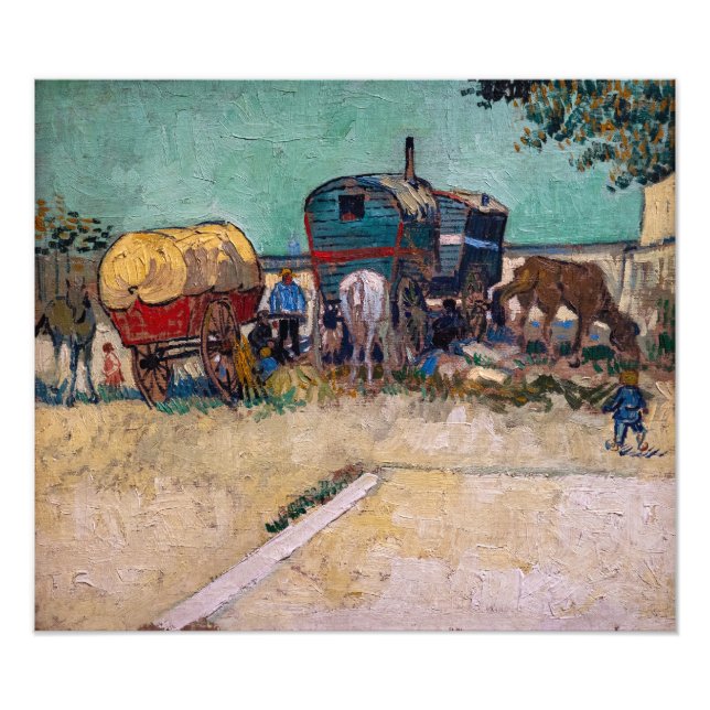 Vincent Van Gogh - Caravans, zigenarlägret nära Ar Fototryck (Framsidan)