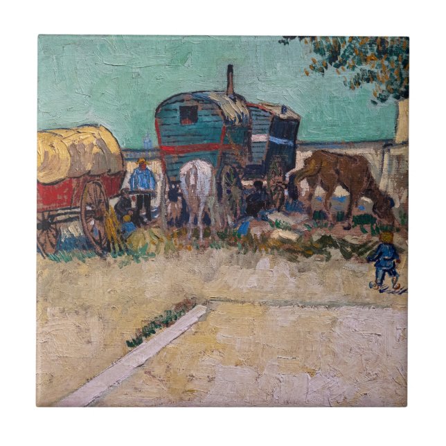 Vincent Van Gogh - Caravans, zigenarlägret nära Ar Kakelplatta (Framsidan)