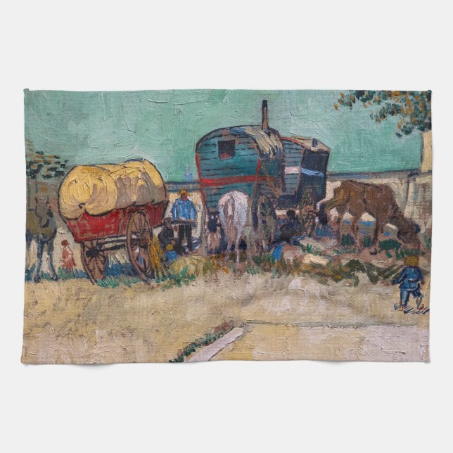 Vincent Van Gogh - Caravans, zigenarlägret nära Ar Kökshandduk (Horisontell)