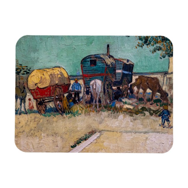 Vincent Van Gogh - Caravans, zigenarlägret nära Ar Magnet (Horisontell)
