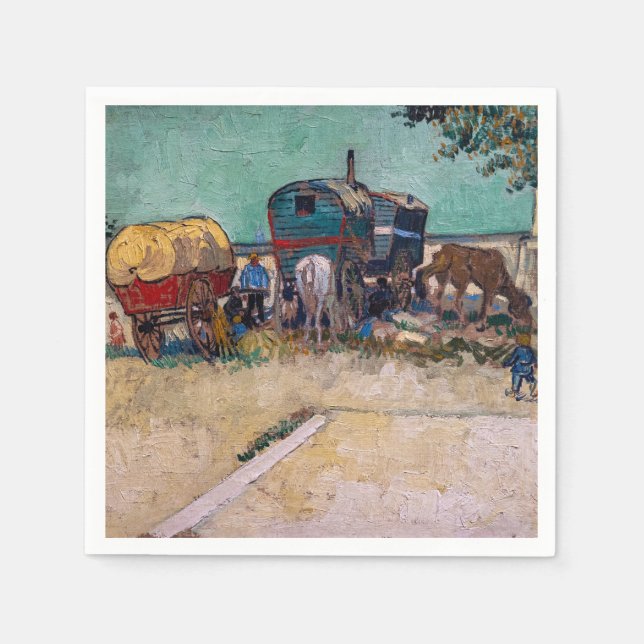 Vincent Van Gogh - Caravans, zigenarlägret nära Ar Pappersservett (Framsidan)