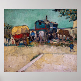 Vincent Van Gogh - Caravans, zigenarlägret nära Ar Poster