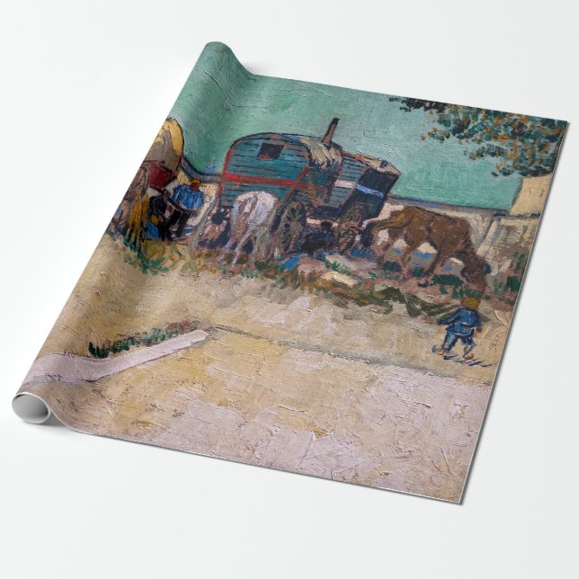 Vincent Van Gogh - Caravans, zigenarlägret nära Ar Presentpapper (Utrullad)