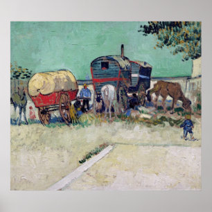 Vincent van Gogh   Caravans, zigenarlägret Poster