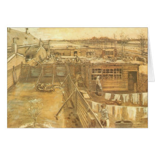 Vincent van Gogh - Carpenter's Yard och Tvätt Hälsningskort