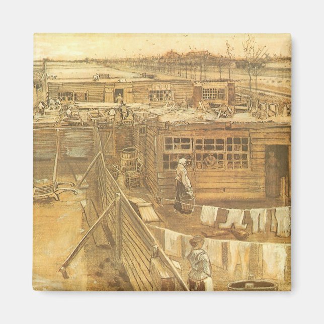 Vincent van Gogh - Carpenter's Yard och Tvätt Magnet (Framsidan)