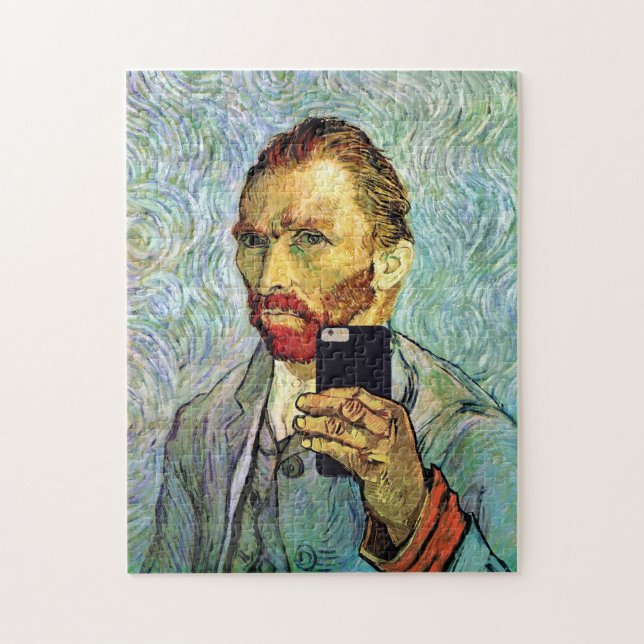 Vincent Van Gogh Cellphone Selfie Självporträtt Pussel (Vertikal)