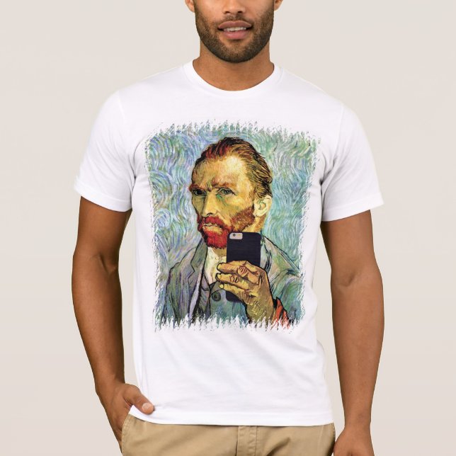 Vincent Van Gogh Cellphone Selfie Självporträtt T Shirt (Framsida)