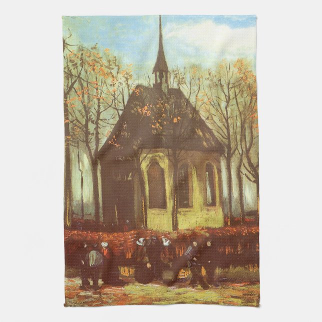 Vincent van Gogh - Chapel vid Nuenen, Churchgoers Kökshandduk (Vertikal)