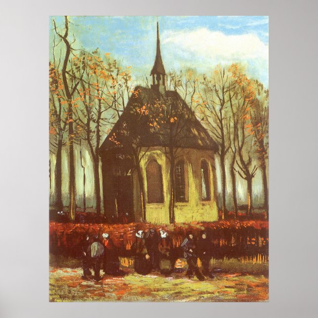 Vincent van Gogh - Chapel vid Nuenen, Churchgoers Poster (Framsidan)