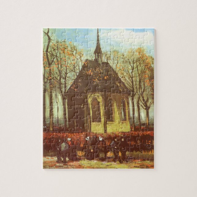 Vincent van Gogh - Chapel vid Nuenen, Churchgoers Pussel (Vertikal)